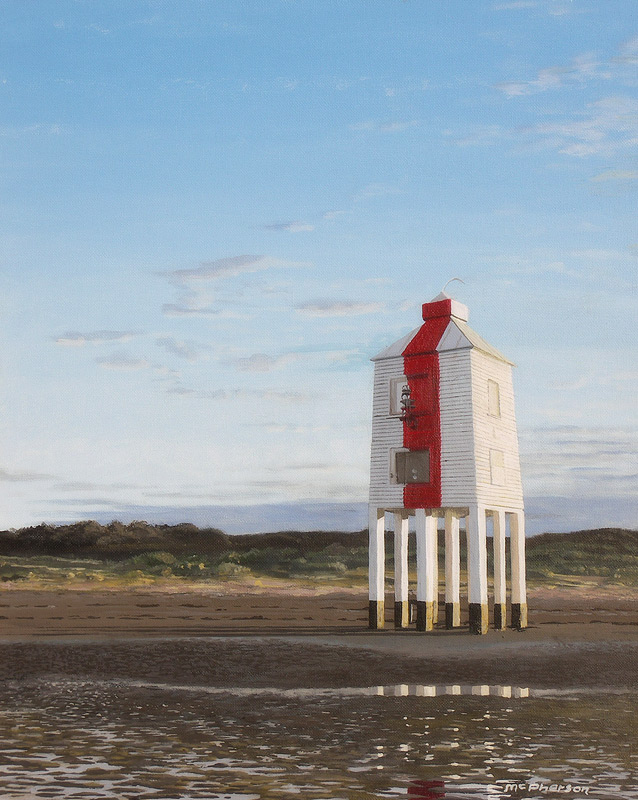 Burnham on Sea Lighthouse on nine legs complete with Red Stripe