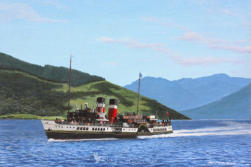 Waverley steaming round the Kyles of Bute. Original Painting by Graham McPherson