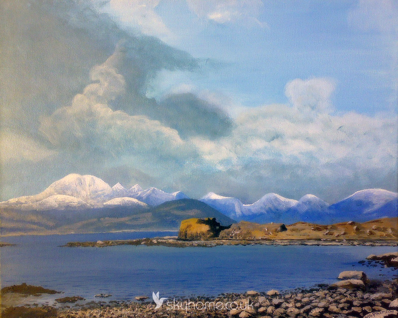Tokavaig View to the Cuillin on Skye. Painting by Graham McPherson