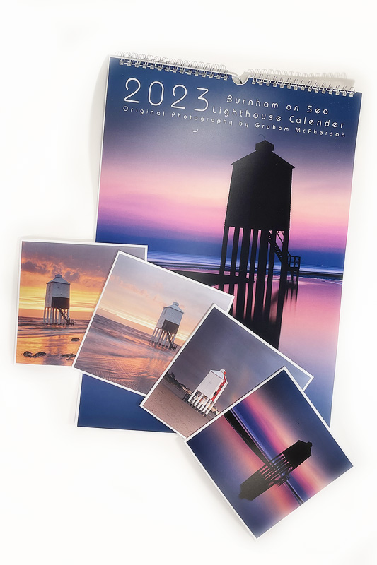 Burnham on Sea Lighthouse greetings cards and 2023 Calendar by Graham McPherson